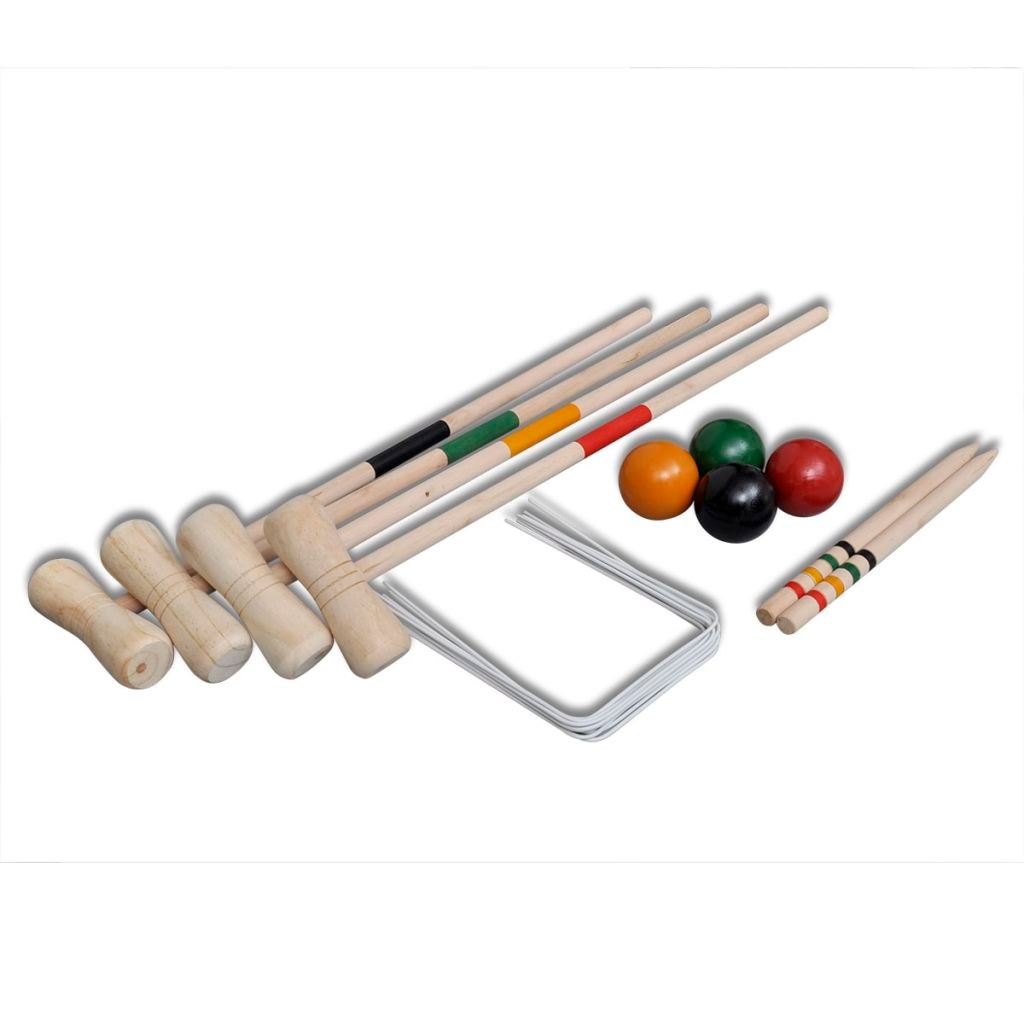 4 Player Wooden Croquet Set 11 4 Player Wooden Croquet Set